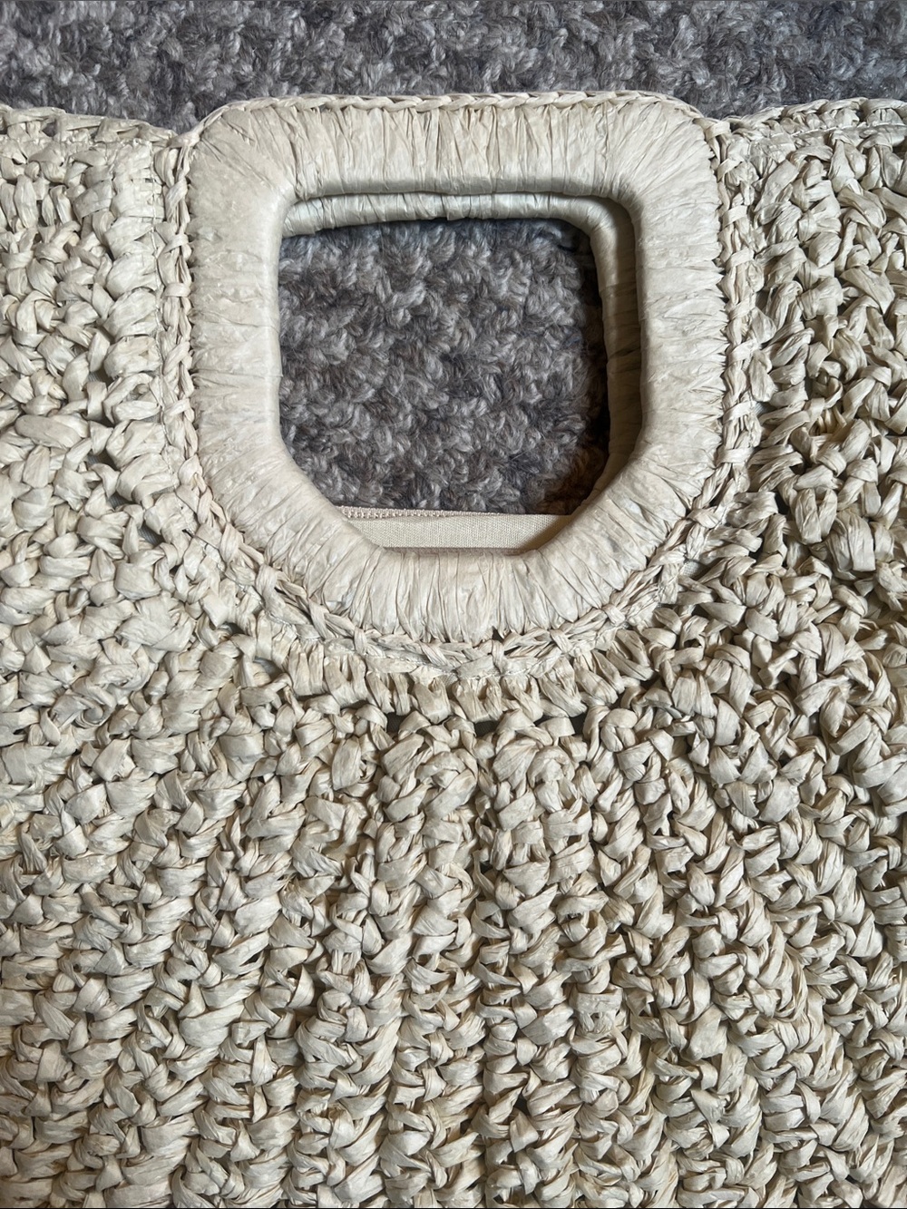 Ramla Raffia Half Moon Tote Straw Beige Resort Bag NWT - Picture 9 of 12